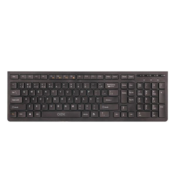 Teclado USB Oex Flat TC300 Preto Preta Teclado USB Oex Flat TC300 Preto Preta