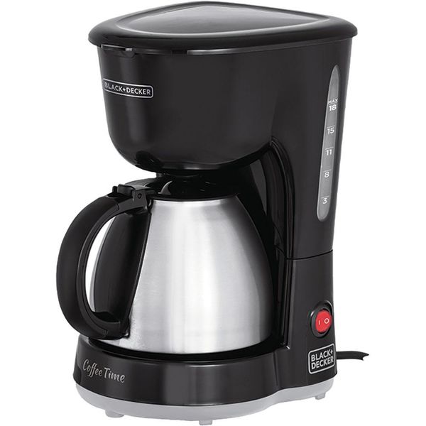 Cafeteira Elétrica 18 Xícaras Black & Decker CM15 com Jarra Inox Preta e Prata 127V 127V