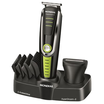 Kit Aparador de Pelos 6 em 1 Mondial Super Groom BG-04 Bivolt Bivolt