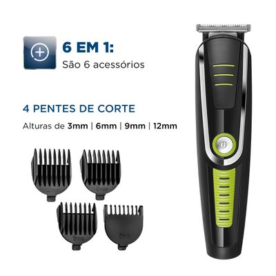 Kit Aparador de Pelos 6 em 1 Mondial Super Groom BG-04 Bivolt Bivolt