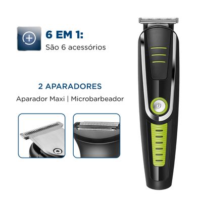 Kit Aparador de Pelos 6 em 1 Mondial Super Groom BG-04 Bivolt Bivolt