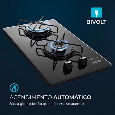 Cooktop a Gás 2 Bocas Mondial CTG-04 BIV