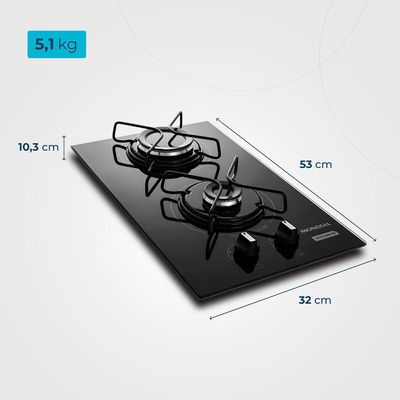 Cooktop a Gás 2 Bocas Mondial CTG-04 BIV