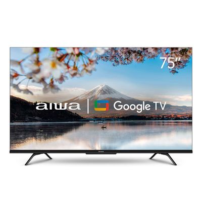 Smart TV AIWA 75” GOOGLE TV 4K Comando de voz Dolby Vision&Atmos AWS-TV-75-BL-01-A BIV