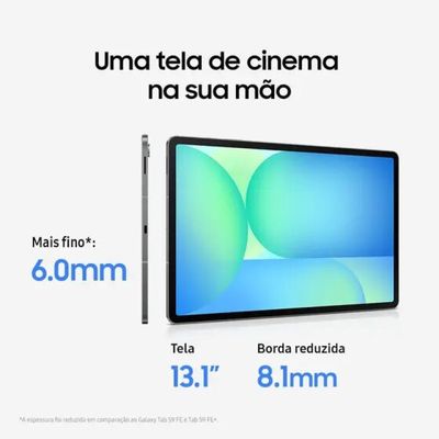 Tablet Samsung Galaxy Tab S10 FE+ 128GB WiFi - Cinza, com Caneta S Pen e Capa, RAM 8GB, Tela 13.1"