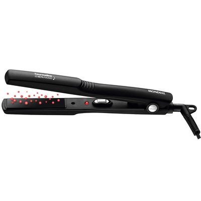 Prancha Alisadora Tourmaline Ceramic Mondial Preto 30W P-15 Bivolt