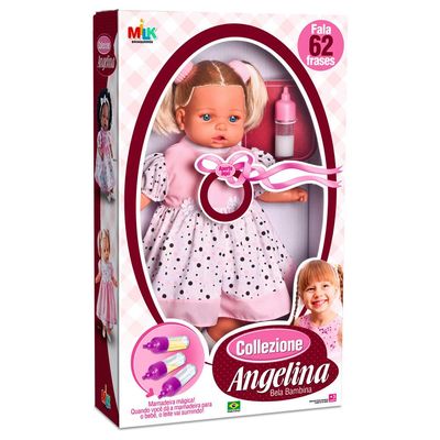 Boneca Angelina Loira Collezione 62 Frases Milk Brinquedos 0211