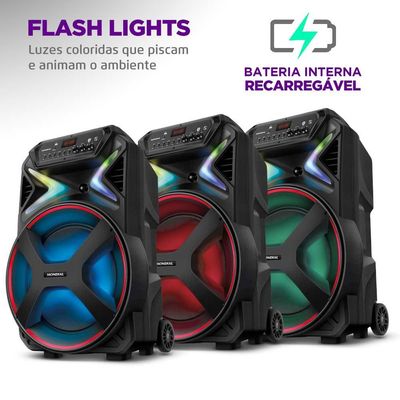 Caixa Acústica Bluetooth USB 700W Mondial CM700 Preta / Bivolt