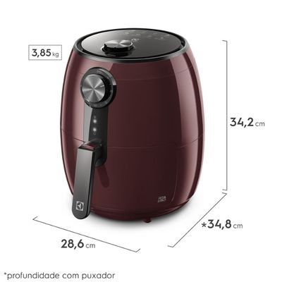 Air Fryer Electrolux por Rita Lobo 3,2L Vermelha Escura Efficient com Timer 1400W (EAF16) 127V