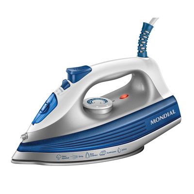 Ferro a Vapor Mondial Branco e Azul 1200W FVN-01-BL 110