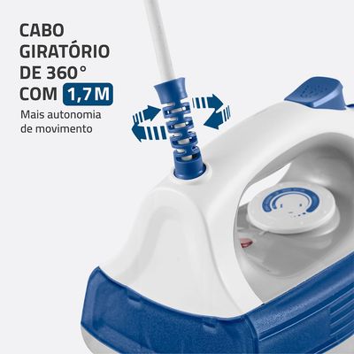 Ferro a Vapor Mondial Branco e Azul 1200W FVN-01-BL 110