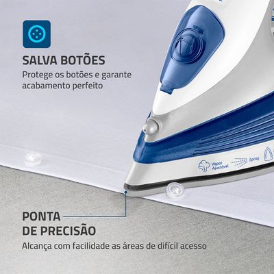 Ferro a Vapor Mondial Branco e Azul 1200W FVN-01-BL 110