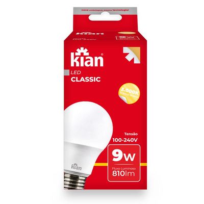 Lâmpada Led 9W Kian Amarela Bivolt Bivolt