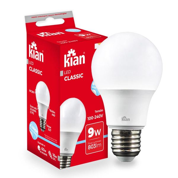 Lâmpada Led 9W Kian Branca Bivolt Bivolt
