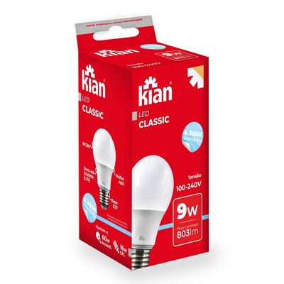 Lâmpada Led 9W Kian Branca Bivolt Bivolt