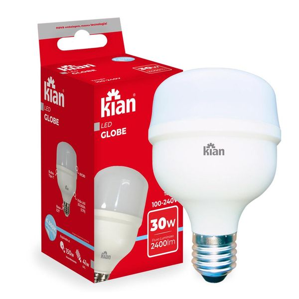 Lâmpada Led 30W Kian Globe Branca Bivolt Bivolt