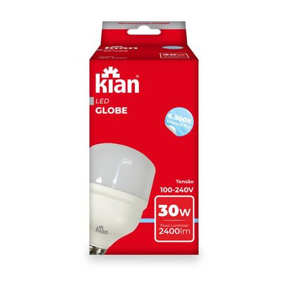 Lâmpada Led 30W Kian Globe Branca Bivolt Bivolt