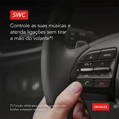 Som Automotivo Car Áudio AIWA CA-D-01 4X25W BT Mic BIVOLT