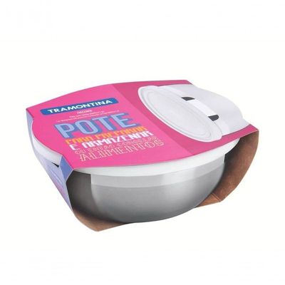 Pote Tramontina Freezinox Redondo Em Inox Com Tampa Plástica 4,2 Litros