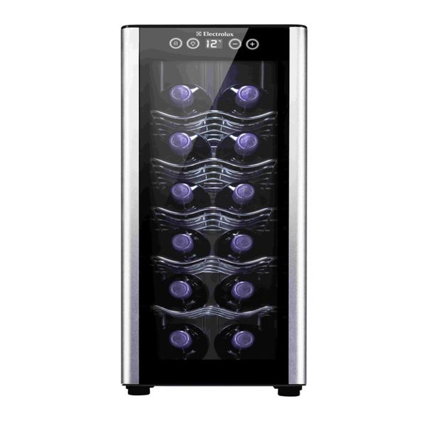 Adega de Vinho Climatizada Electrolux 12 garrafas Uma Porta Acabamento em Alumínio (ACB12) Bivolt