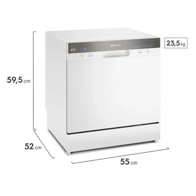 Lava-Louças Electrolux 8 Serviços Branco com Função Higienizar (LL08B) 127V