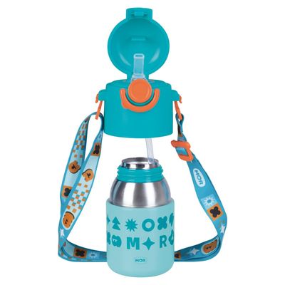 Garrafa Térmica Kids Alça Azul 500ml