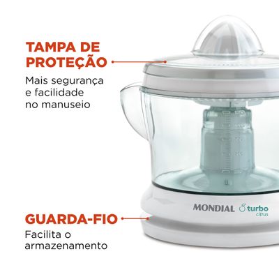 Espremedor Turbo Citrus Mondial Branco 25W E-01 110