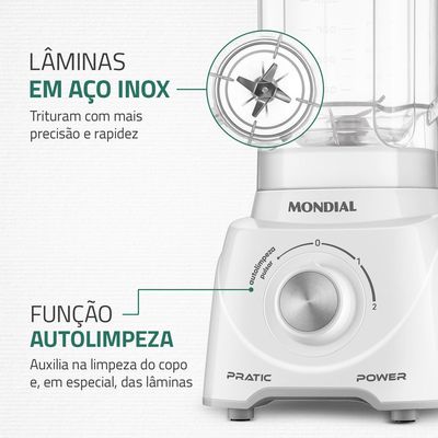 Liquidificador Pratic Power Mondial Branco 550W L-97-W 127V