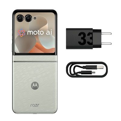 Smartphone Motorola Razr 60 5G - Branco, 256GB, 24GB RAM (12GB RAM + 12GB Ram Boost), Câmera 50 MP, Tela de 6,9"