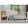 Cabeceira Para Cama De Casal Ripada Irís 140cm Estofada Com 2 Mesas De Cabeceira D Doro Cinamomo/off White/ripado