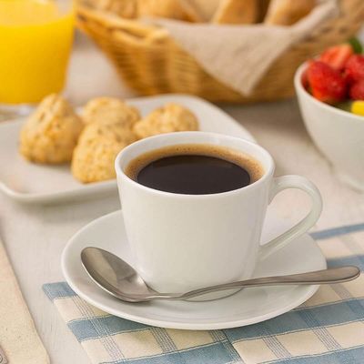 Conjunto Xícara de Chá e Pires 185ml Porcelana Tramontina Leonora Café Cozinha Mesa Posta