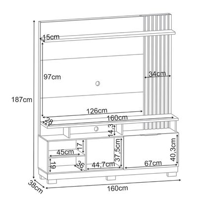 Estante Home Artheo Hb 1,60 Cinamomo-off White