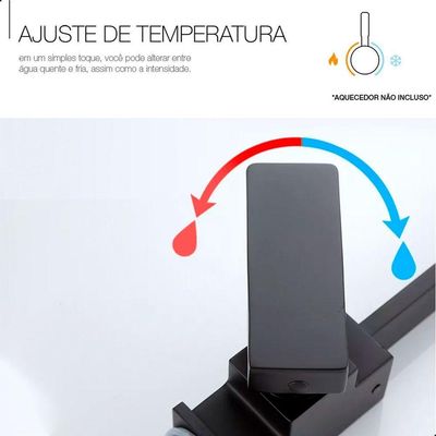 Torneira Preta 34cm P- Cuba Banheiro Lavabo Inox Misturador