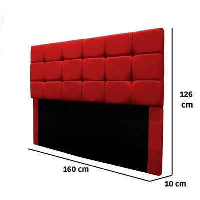 Cabeceira Cama Box Queen 160 Cm Bianca Suede Vermelho