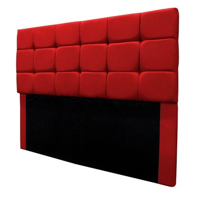 Cabeceira Cama Box Queen 160 Cm Bianca Suede Vermelho