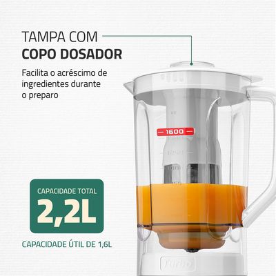 Liquidificador Turbo Power Mondial Branco e Cinza 550W L-99 WG 110