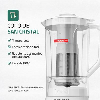 Liquidificador Turbo Power Mondial Branco e Cinza 550W L-99 WG 220