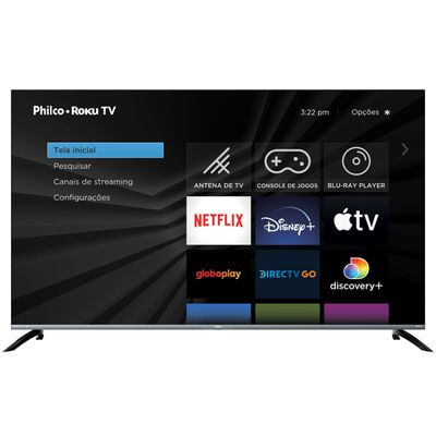 Smart TV 58" Philco LED 4K Roku Dolby Áudio PTV58G70R2CSGBL Bivolt