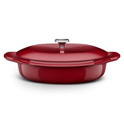 Panela Wok de Ferro Fundido Esmaltado Electrolux Expert 30cm Vermelha