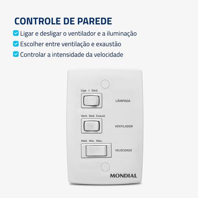 Ventilador de Teto Maxi Air Mondial Branco 125W VTE-01 110