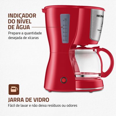 Cafeteira Elétrica Dolce Arome Mondial Vermelho e Inox 800W C-32-32X-R 110