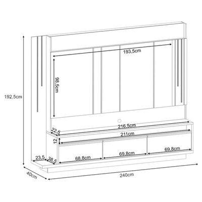 Estante Home Theater Montane E Mesa De Centro Cadenza Off White Cinamomo - Hb Móveis
