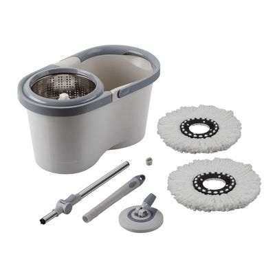 Mop Giratório Menalux com Cesto Inox e Refil Extra de Microfibra Não se aplica