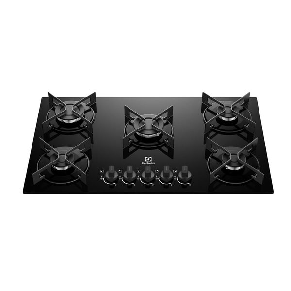 Cooktop 5 Bocas a Gás Electrolux Mesa de Vidro Efficient Grade de Aço Fosco (KE5GR) Bivolt