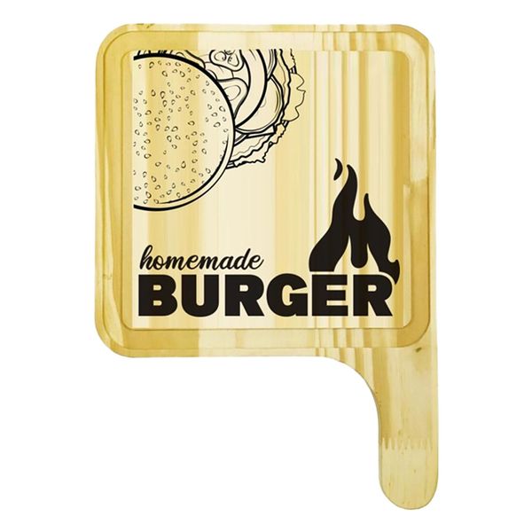 Tábua de Hambúrguer Cazza Chama Churras Plus Quadrada em Madeira Natural Tábua de Hambúrguer Cazza Chama Churras Plus Quadrada em Madeira Natural