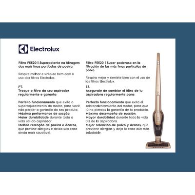 Kit Filtro para Aspiradores Ergorapido (FEE20) Electrolux Não se aplica