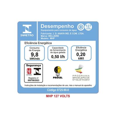 Bebedouro Mesa Belliere MHP Branco 127v