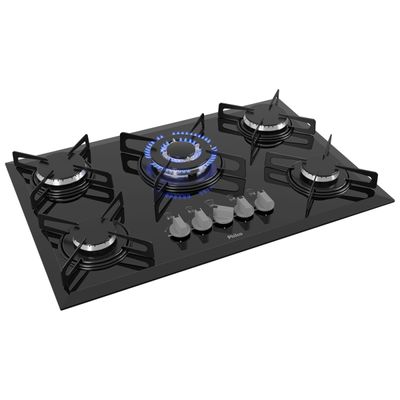 Cooktop a Gás Philco 5 Queimadores Cook Chef Bisotê Bivolt Bivolt