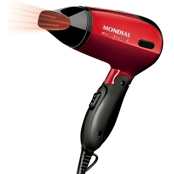 Secador Maxis Travel Mondial Vermelho e Preto 1200W SC-10 Bivolt