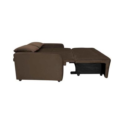 Sofá Cama Compacto 2 Lugares 1,38 Larg Amora New Matrix Veludo Marrom